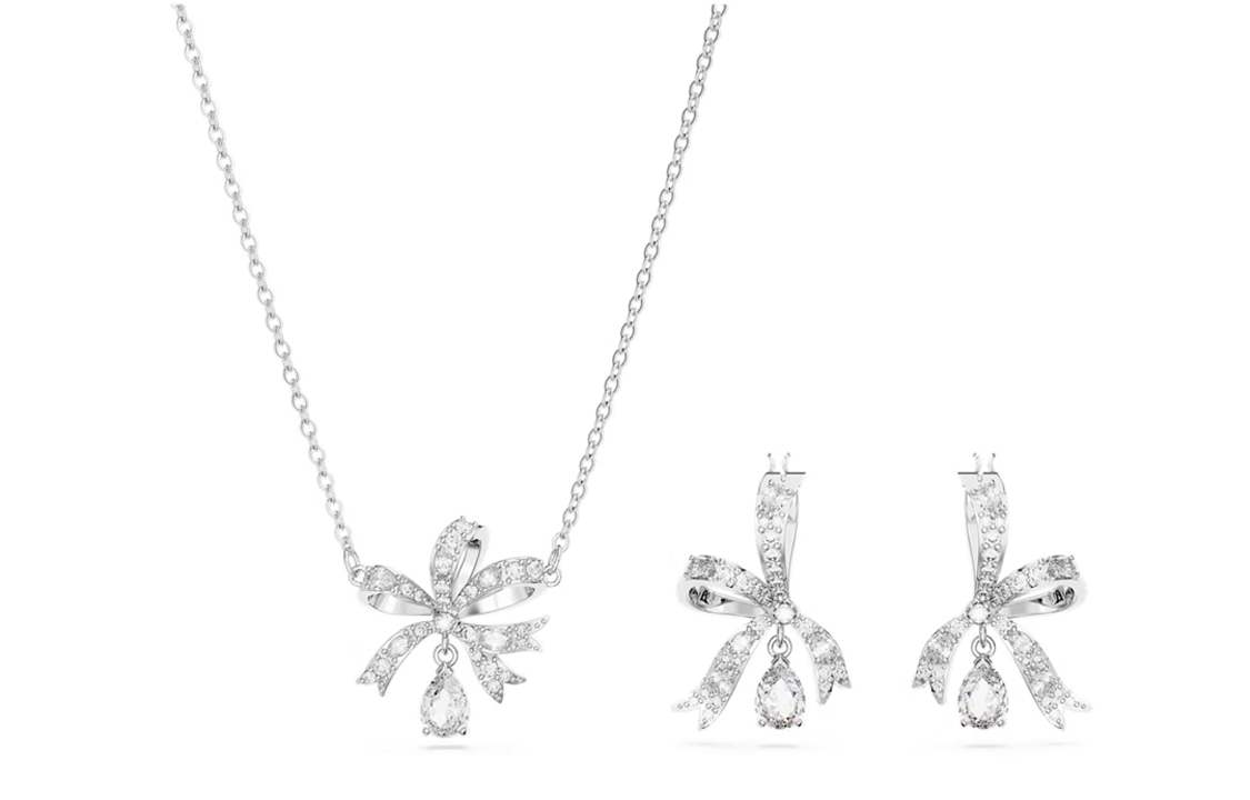 Swarovski/施华洛世奇 Swarovski Volta Set Bow Necklace Rhodium