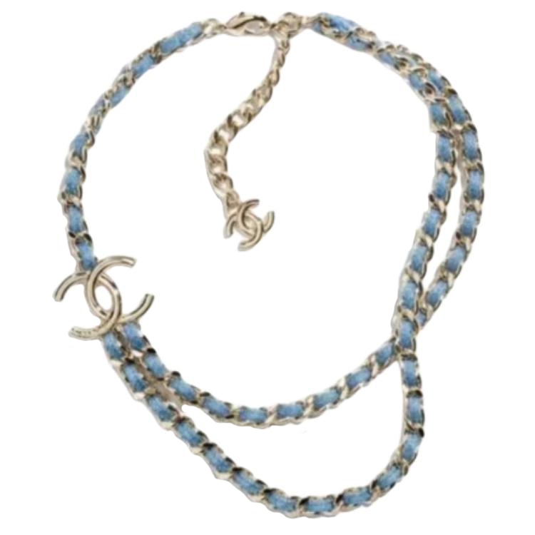 CHANEL 25P Spring Summer Necklace Blue