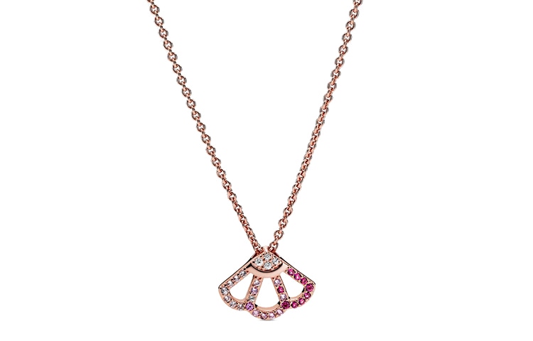 Pandora/潘多拉 Pandora Fan Pendant Necklace Pink