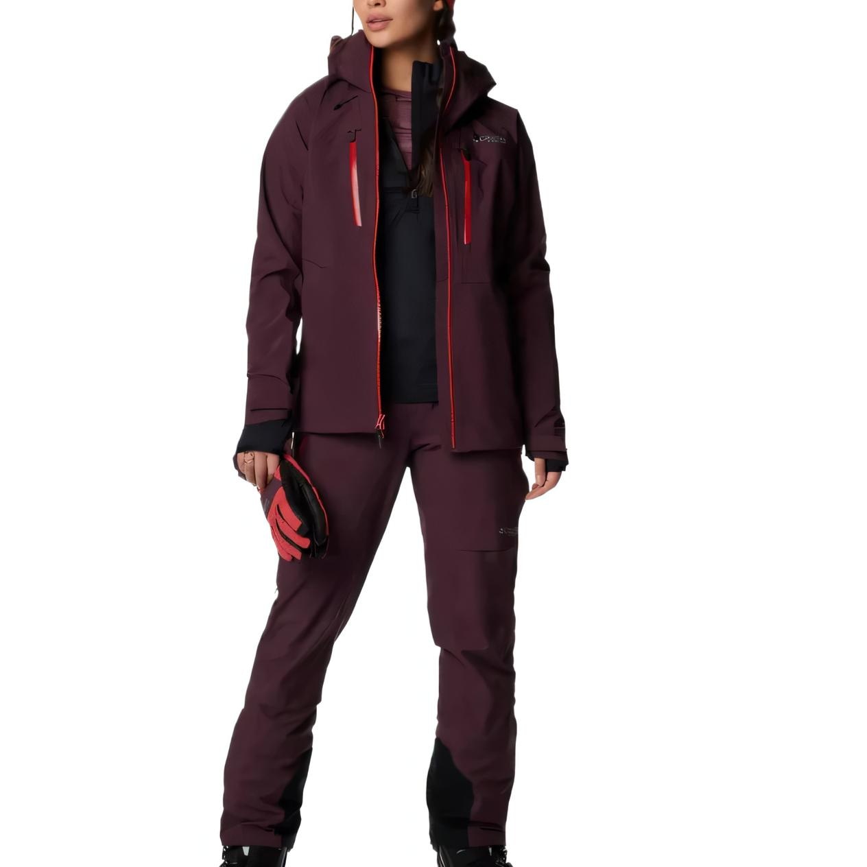 Columbia Hooded Jacket Red Brown
