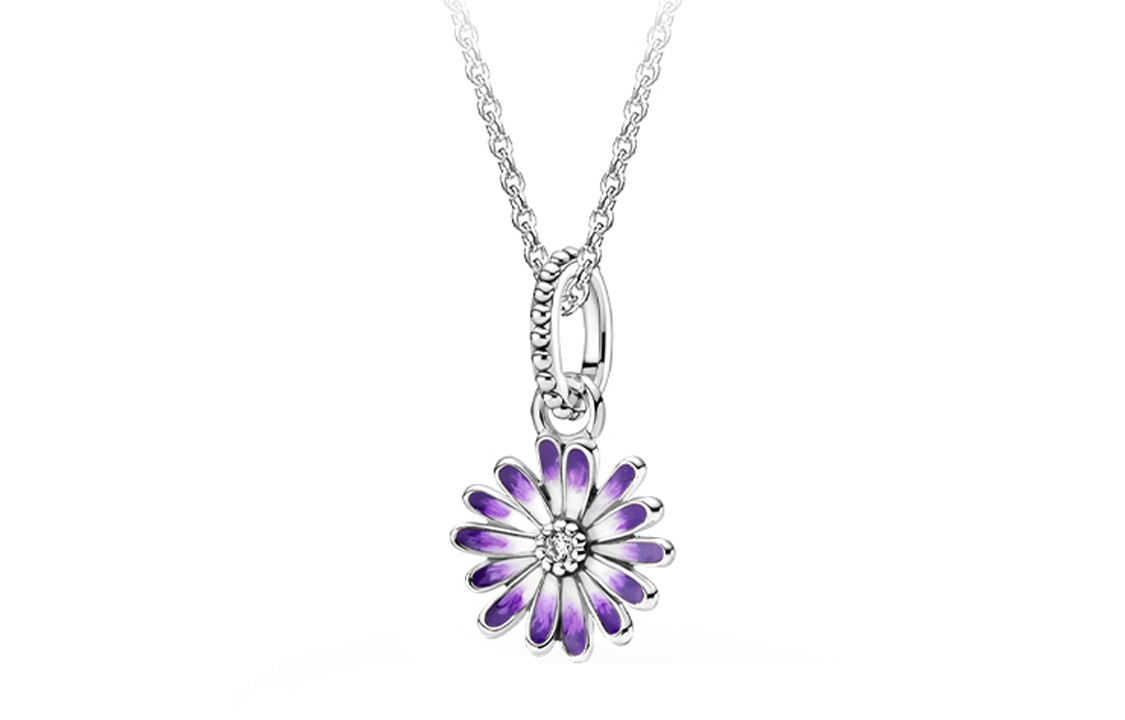 Pandora/潘多拉 Pandora Garden Series Purple Daisy Necklace Set