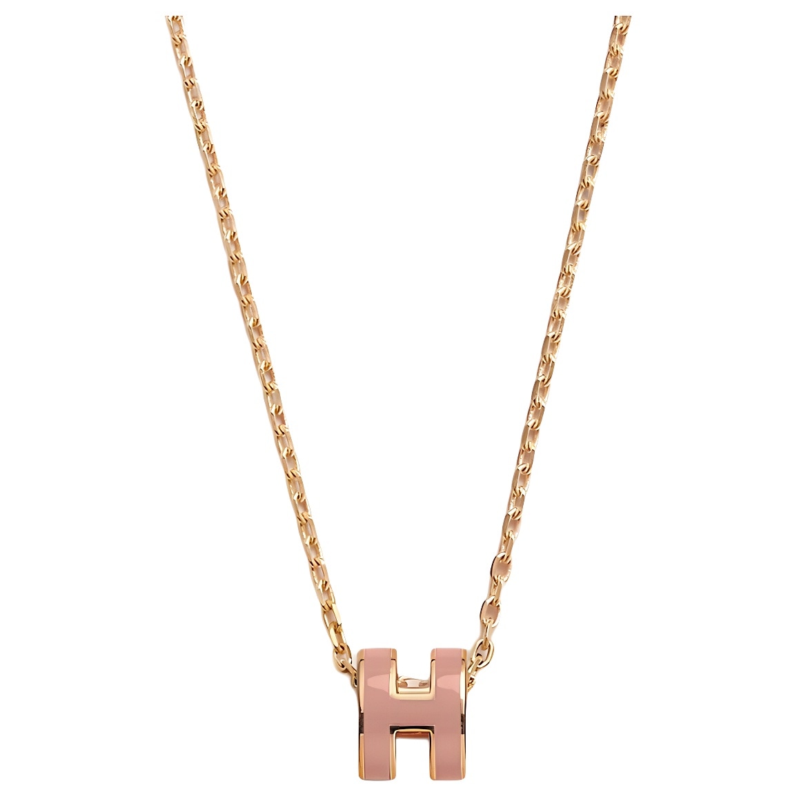 HERMES/爱马仕 Hermes Logo Metal Necklace Gold