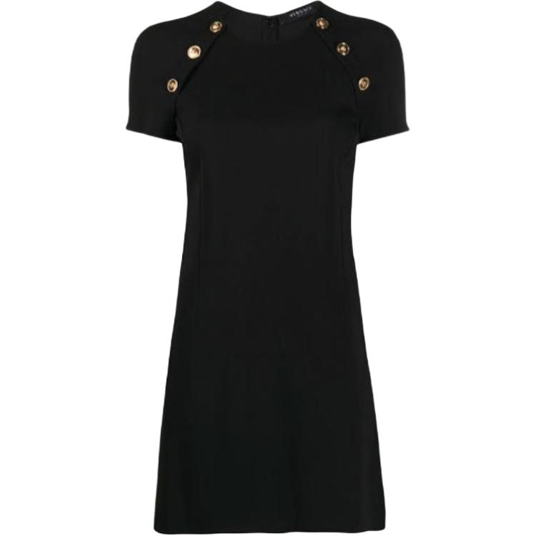 VERSACE/范思哲 Versace Medusa Button Knit Dress Black