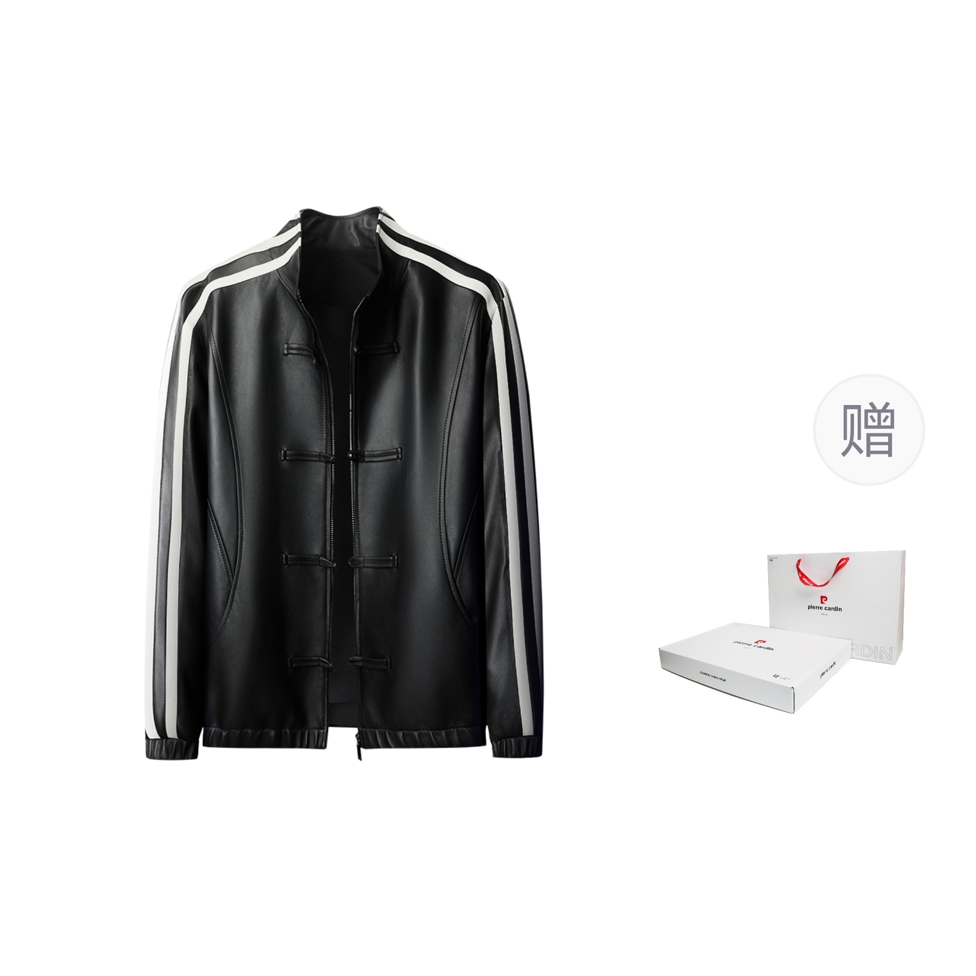 PIERRE CARDIN/皮尔卡丹 Pierre Cardin National Style Leather Jacket