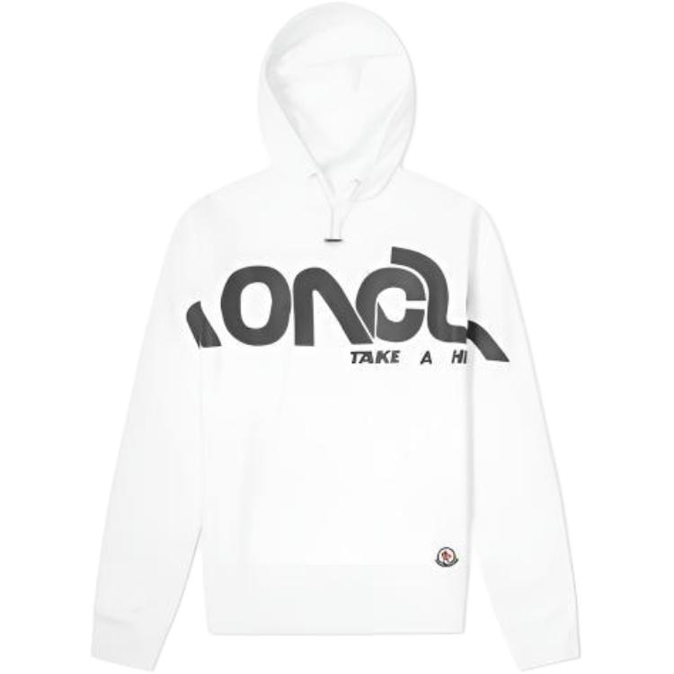 Moncler Logo Hoodie White