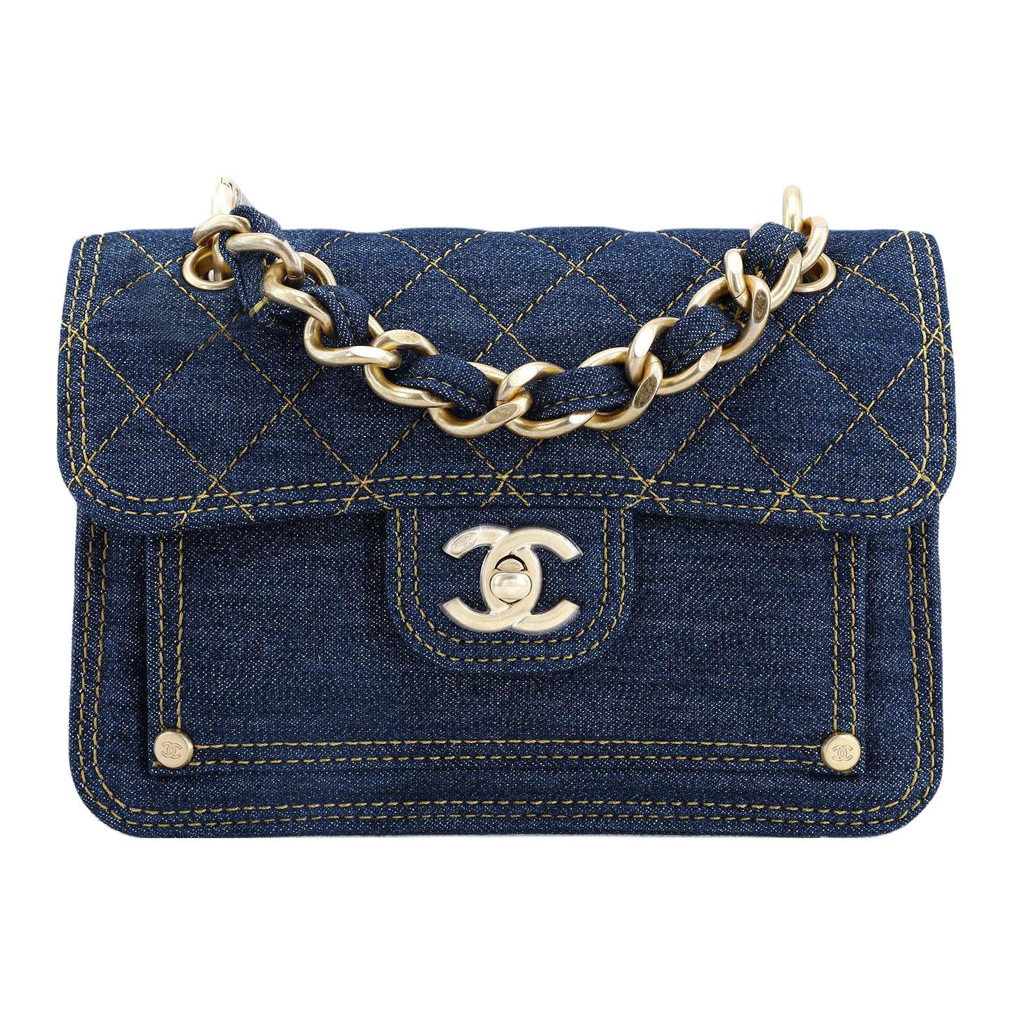CHANEL Denim Chain Bag