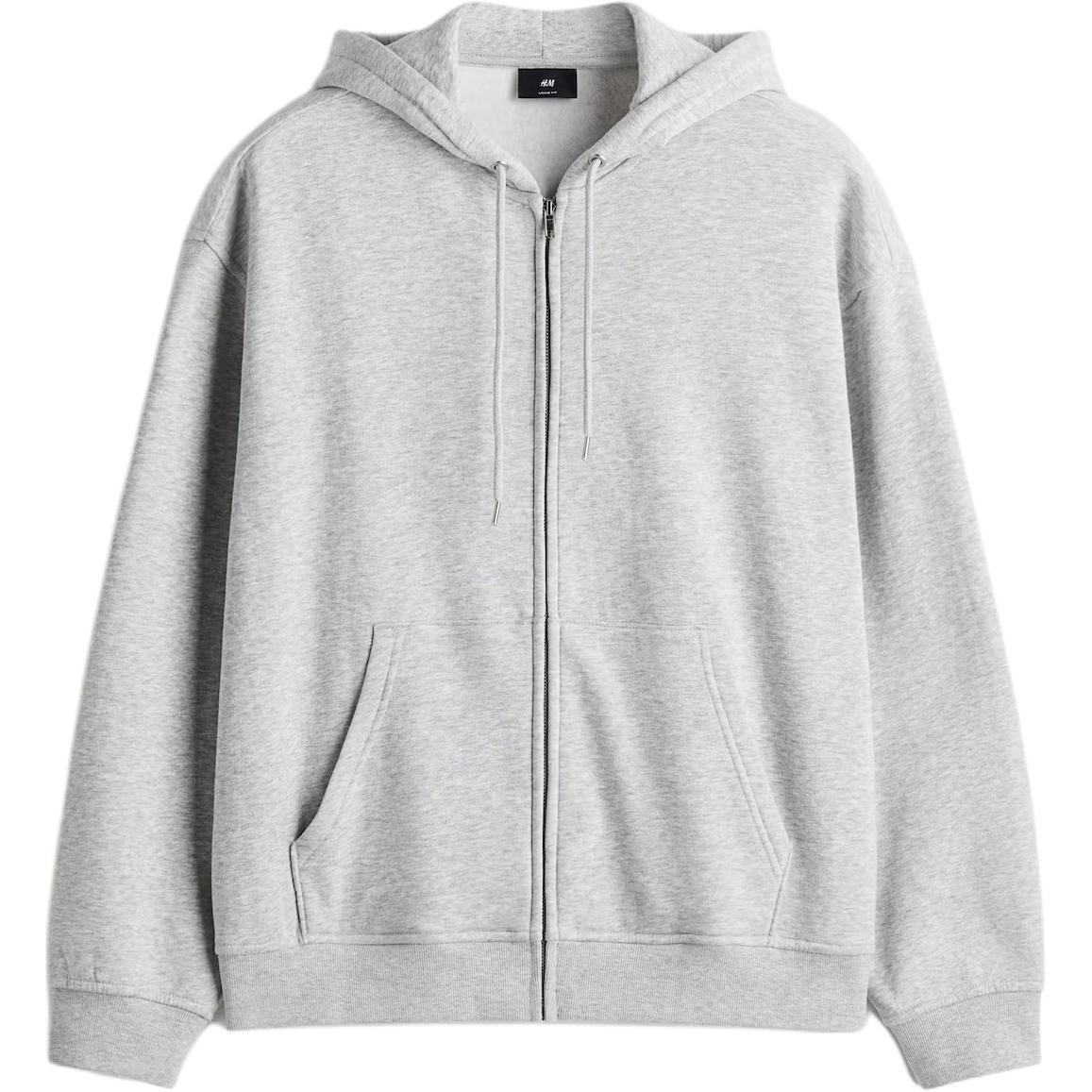 H&M Soft Loose Hoodie Zipper Long Sleeve Men