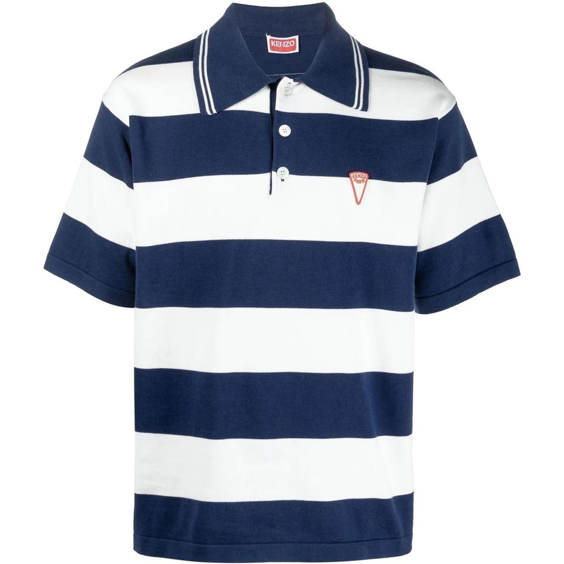 KENZO SS23 Logo Stripe Polo Blue