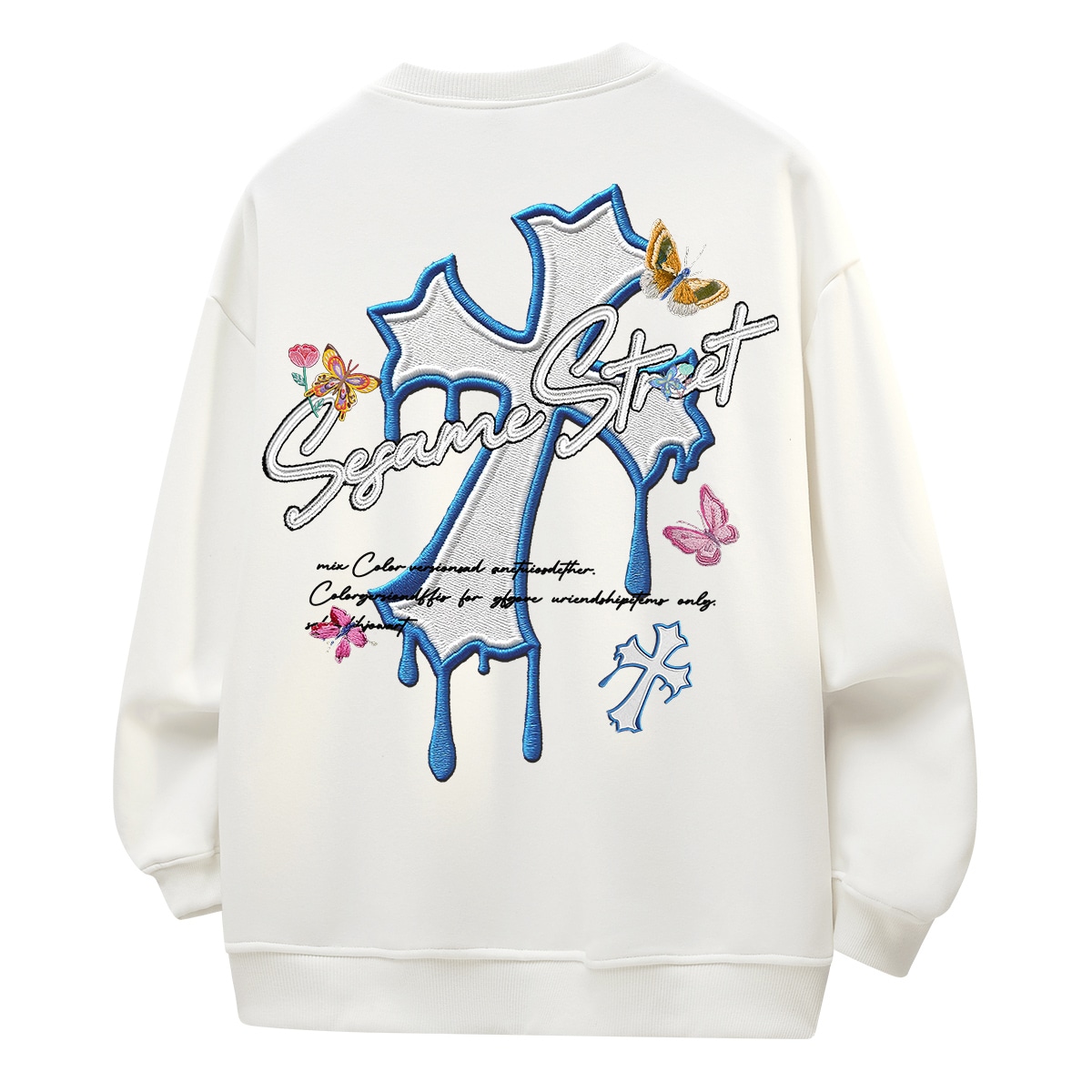 SESAME STREET/芝麻街 SESAME STREET Embroidered Cross Butterfly Sweatshirt