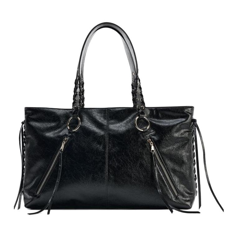 ZARA Woven Fringe Tote Bag