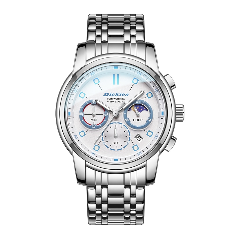 Dickies Urban Outdoor Watch Quartz Steel Strap White Dial Multifunction