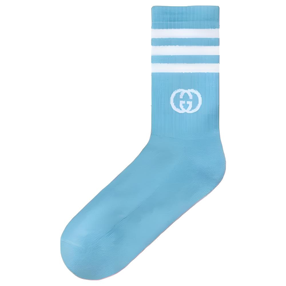 GUCCI/古驰 Gucci x adidas Striped Logo Socks Blue