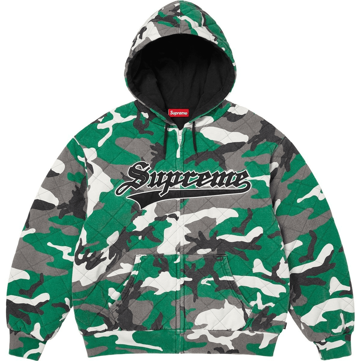 Supreme FW25 Quilted Zip Up Hooded Sweatshirt