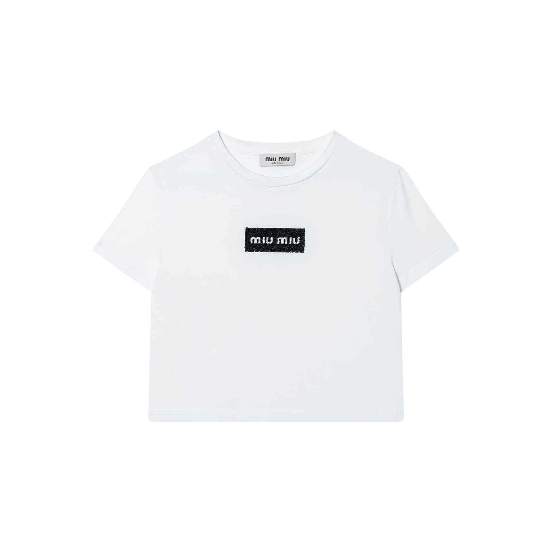 MIU MIU Logo Crewneck T-Shirt White