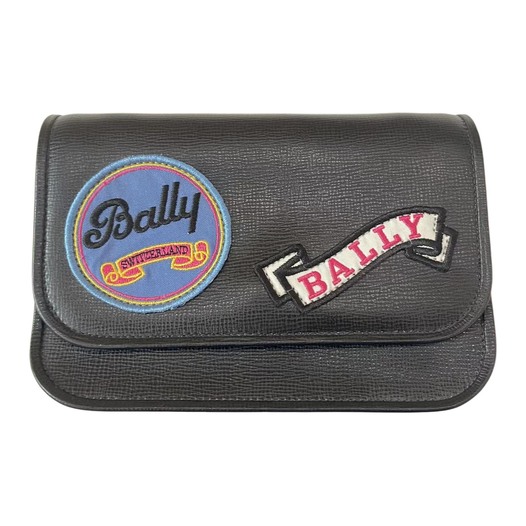 BALLY巴利 BALLY Classic Printed Leather Clutch Black