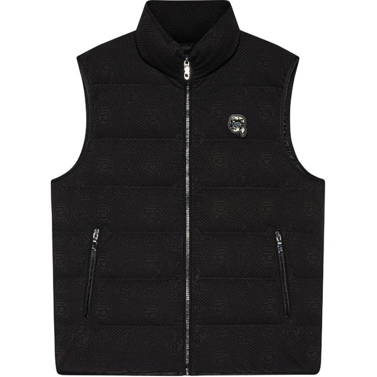 KARL LAGERFELD Logo Jacquard Sleeveless Down Vest