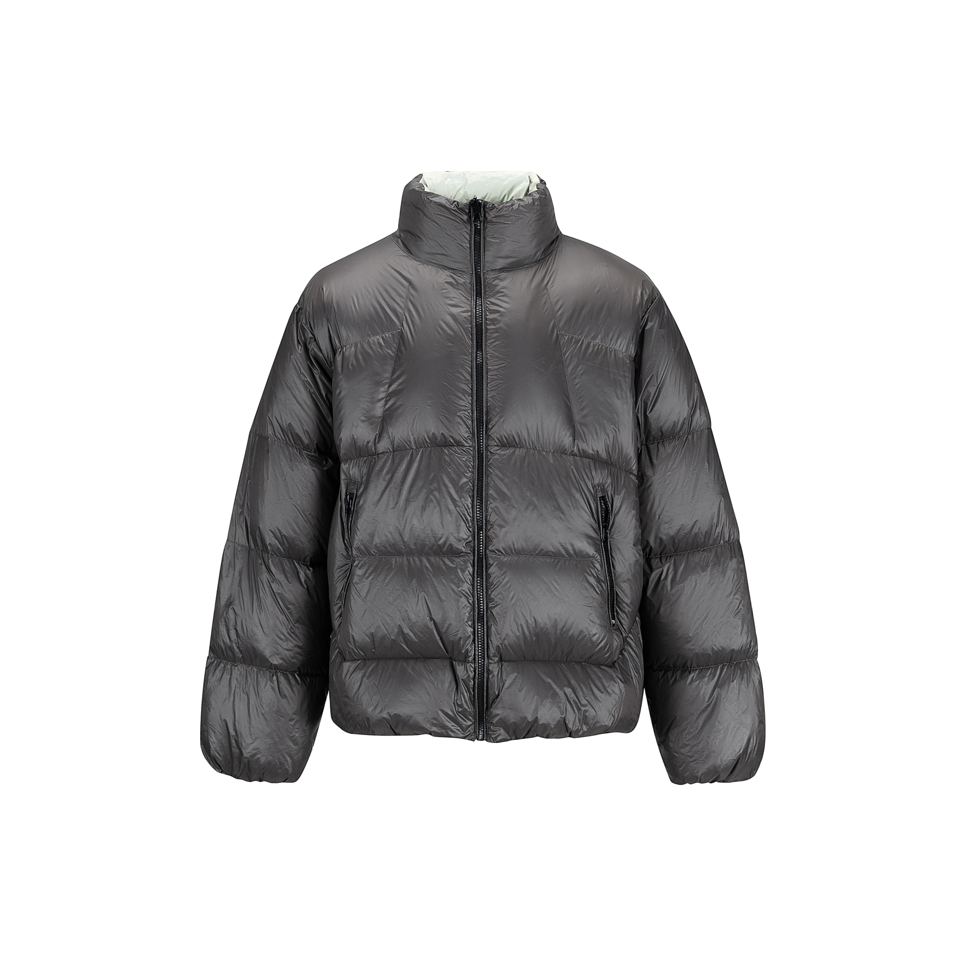 【dme】 冬季潮牌重磅日系复古简约休闲街头户外运动百搭情侣纯色双面日常港风立领拉链宽松上衣长袖羽绒服 男女同款