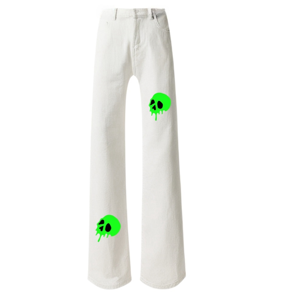 AMBER LIGHT Alien Print Retro Jeans