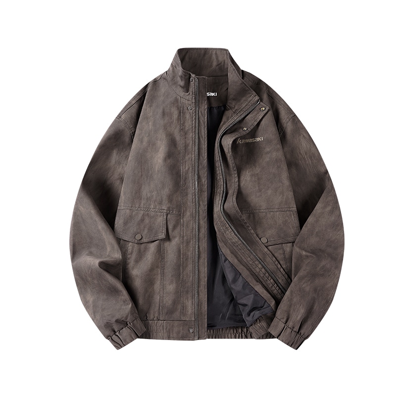 Kawasaki/川崎 Kawasaki Vintage PU Leather Jacket