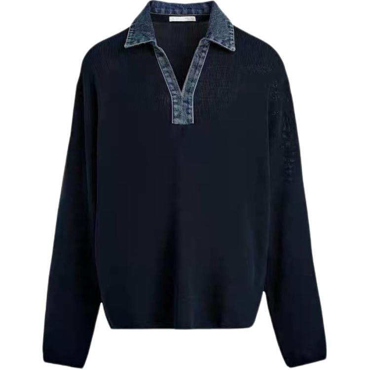 ZARA Colorblock Polo Shirt Long Sleeve Men