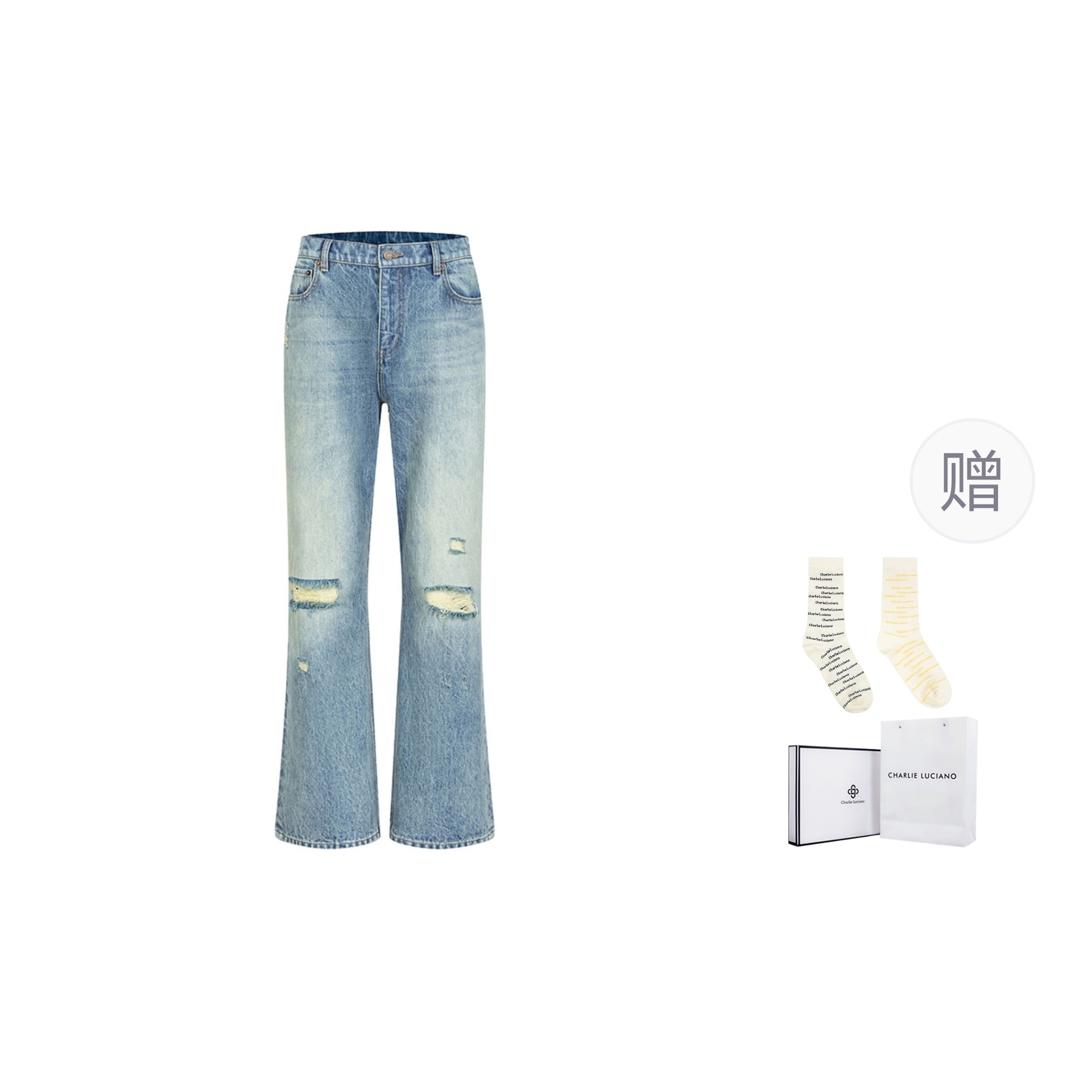 Charlie Luciano Patchwork Checkered Jeans