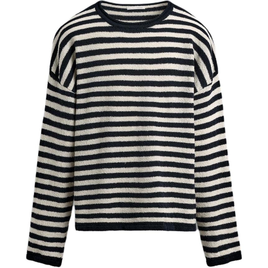 ZARA Striped Ribbed Crewneck Sweater
