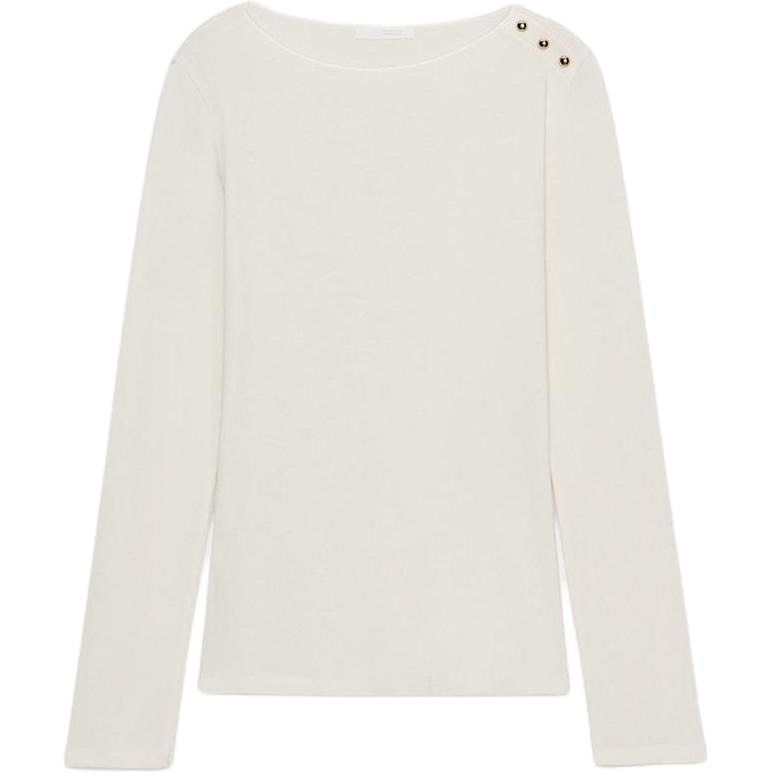 ZARA Button Detail Slim Fit Long Sleeve Tee