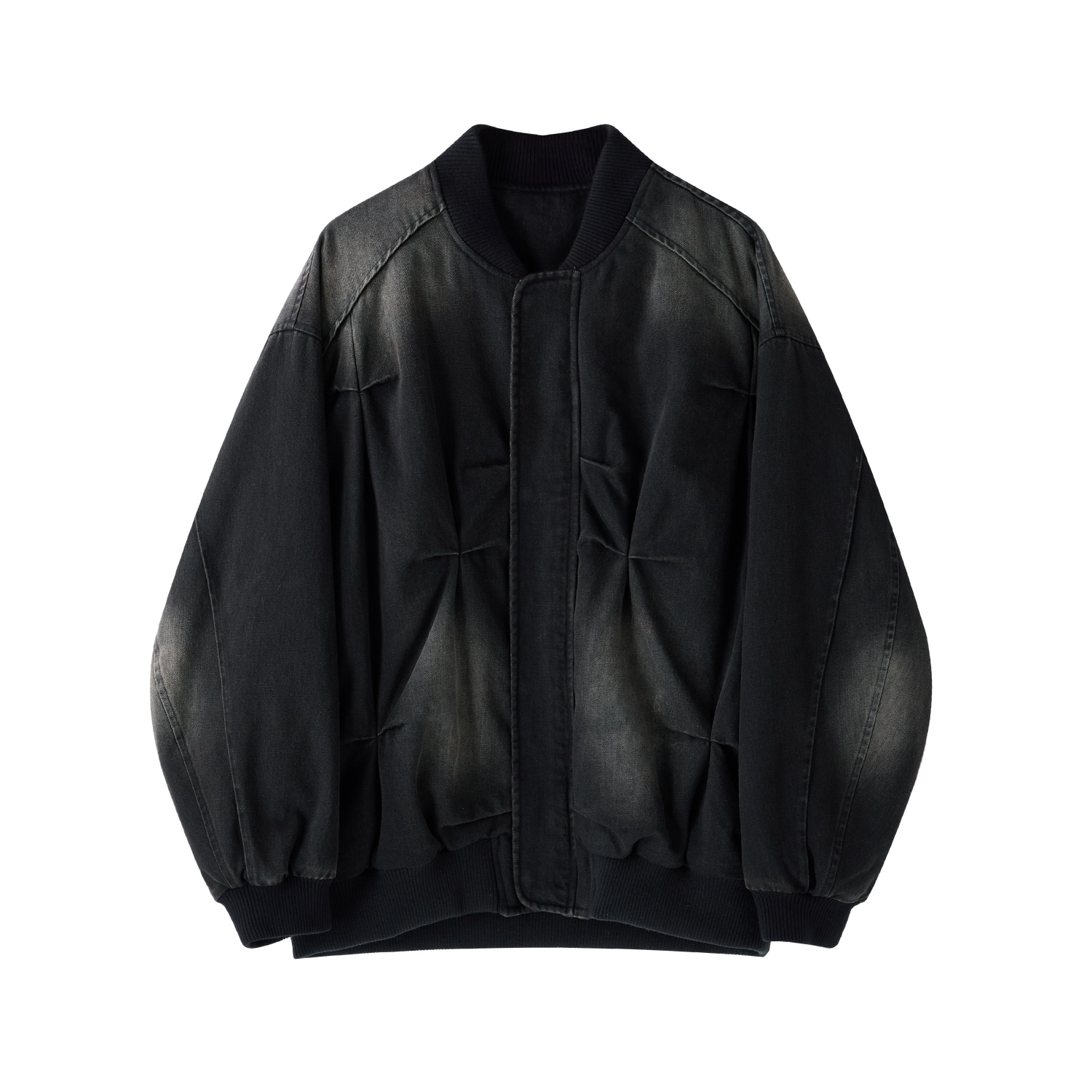 HERBEL Vintage Pleated Down Baseball Jacket Men