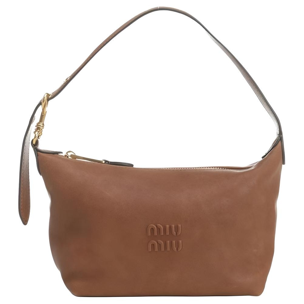 Miu Miu Nappa Box Bag Oak Brown