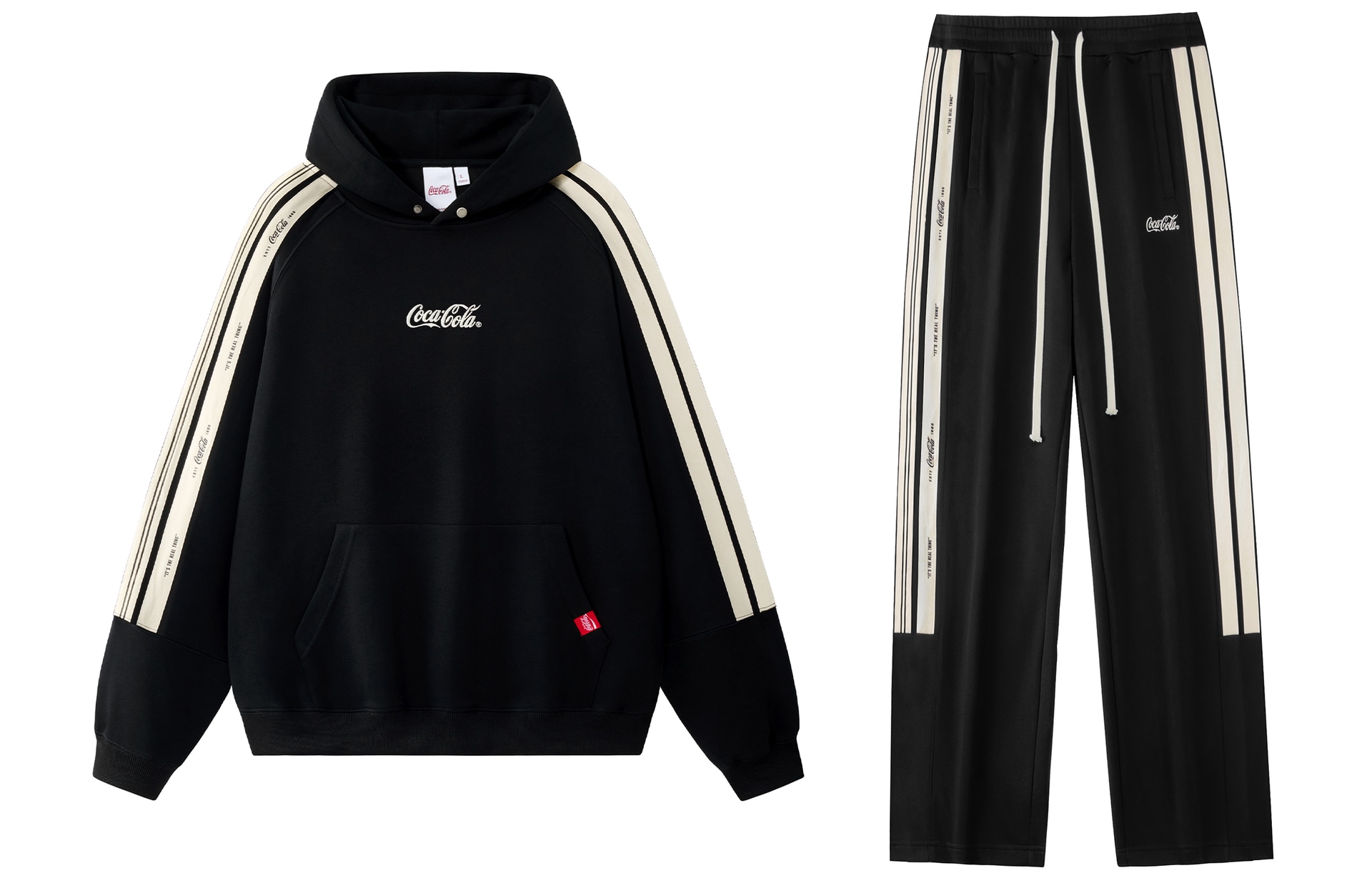 Coca-Cola/可口可乐 Coca-Cola Asymmetric Stripe Hoodie Set