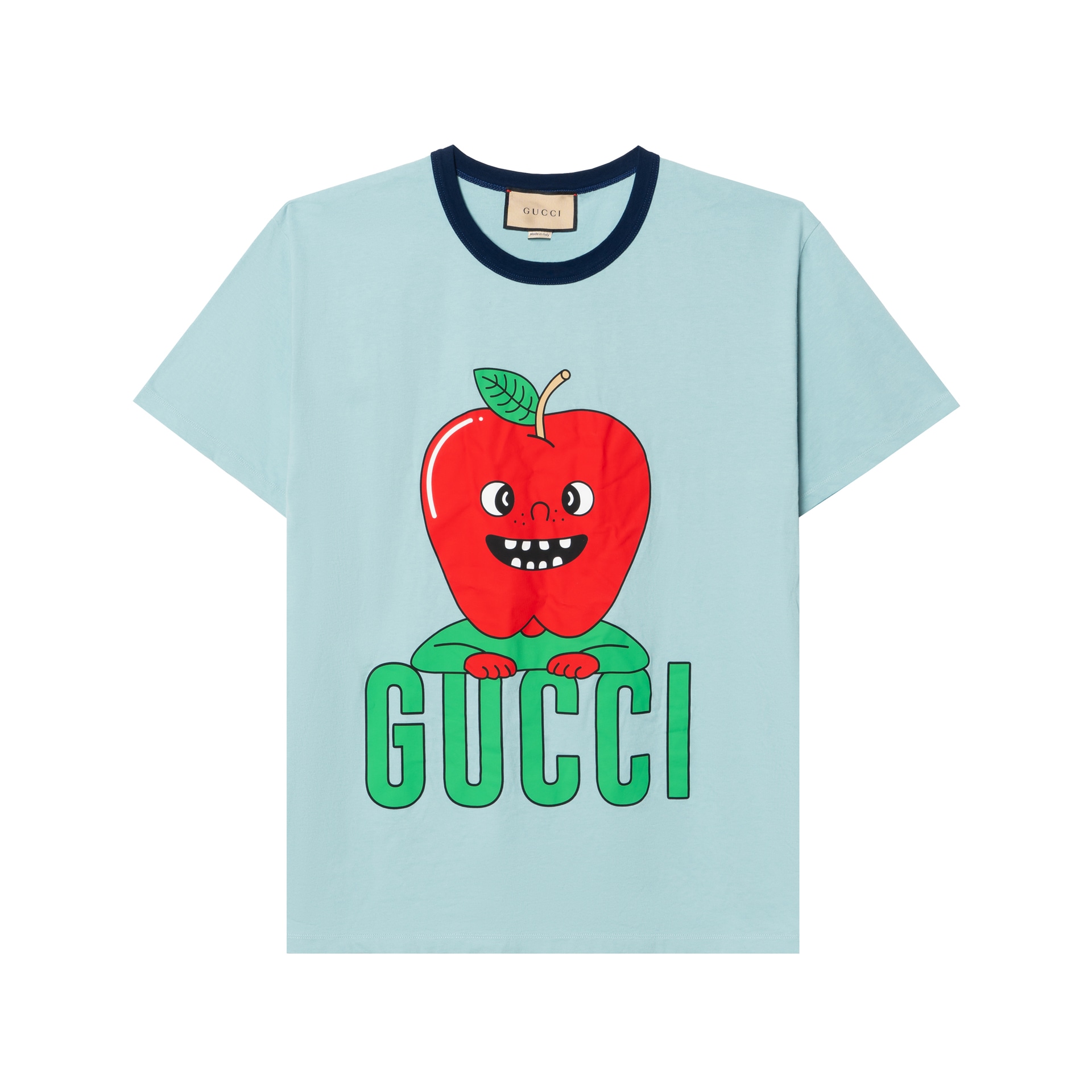 GUCCI/古驰 GUCCI SS24 Logo Print T-Shirt Blue