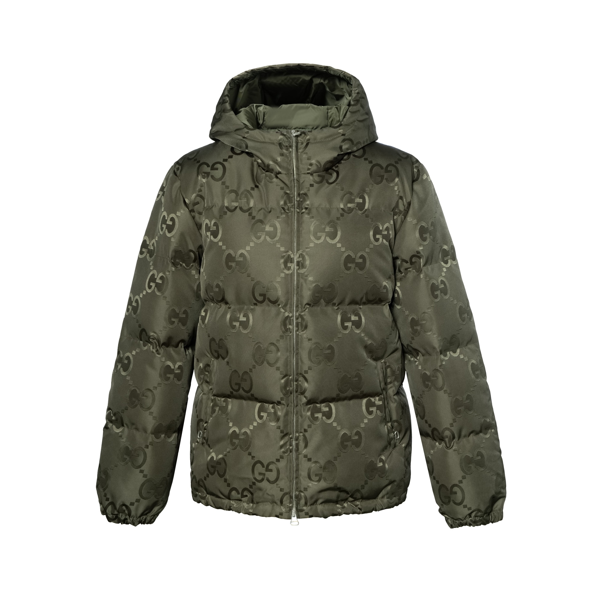 GUCCI/古驰 Gucci FW22 Logo Zip Hoodie Jacket Green