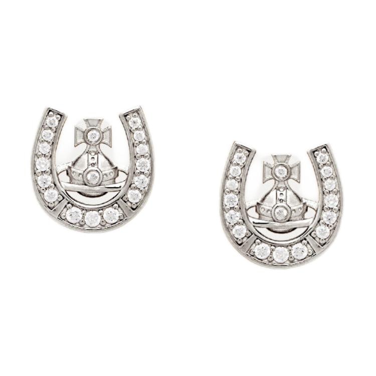 Vivienne Westwood Mare Saturn Hoop Earrings Silver