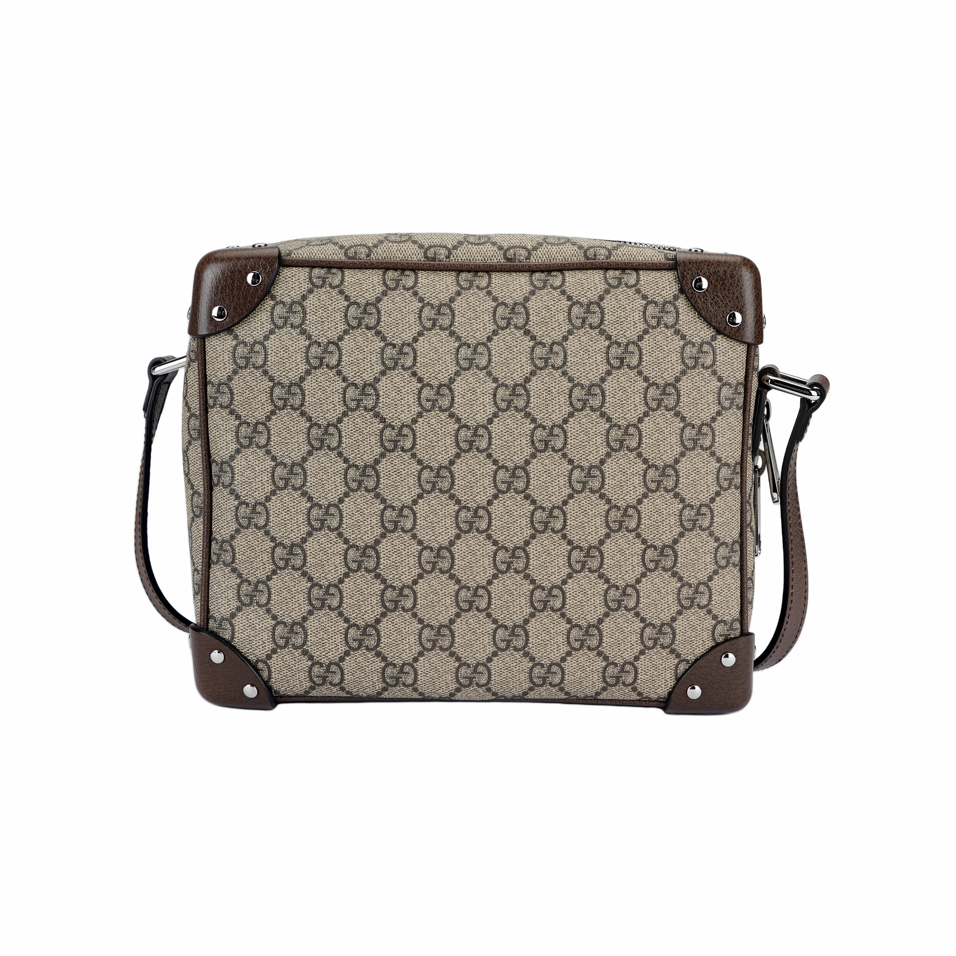 GUCCI/古驰 Gucci GG Canvas Box Bag Ebony Brown