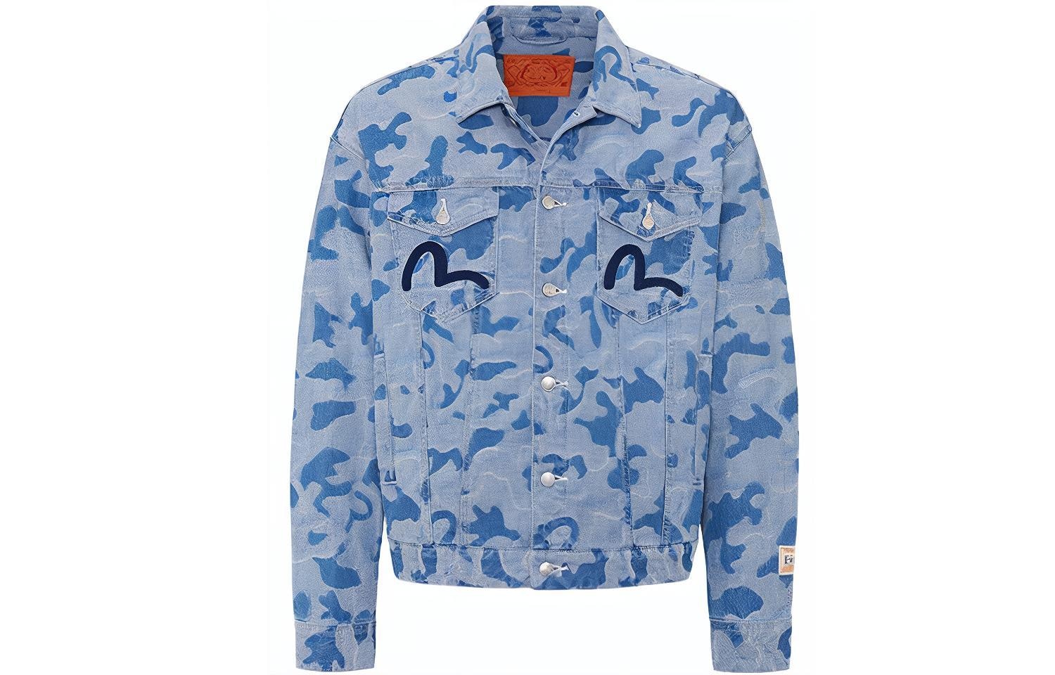 EVISU Camo Denim Jacket Blue
