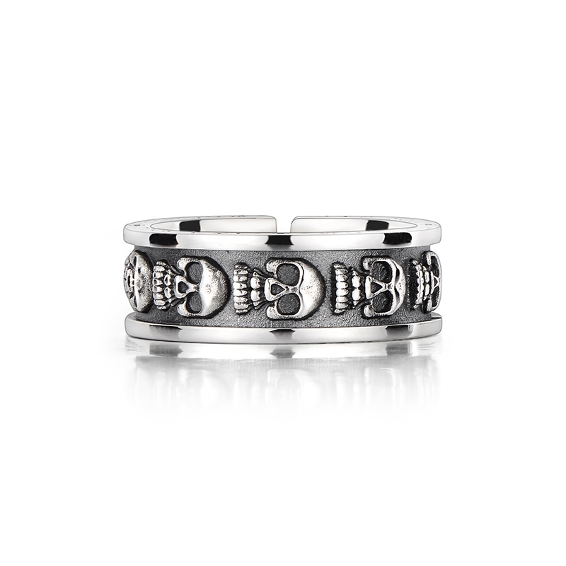 IDEAGEMER Skull Ring 925 Silver