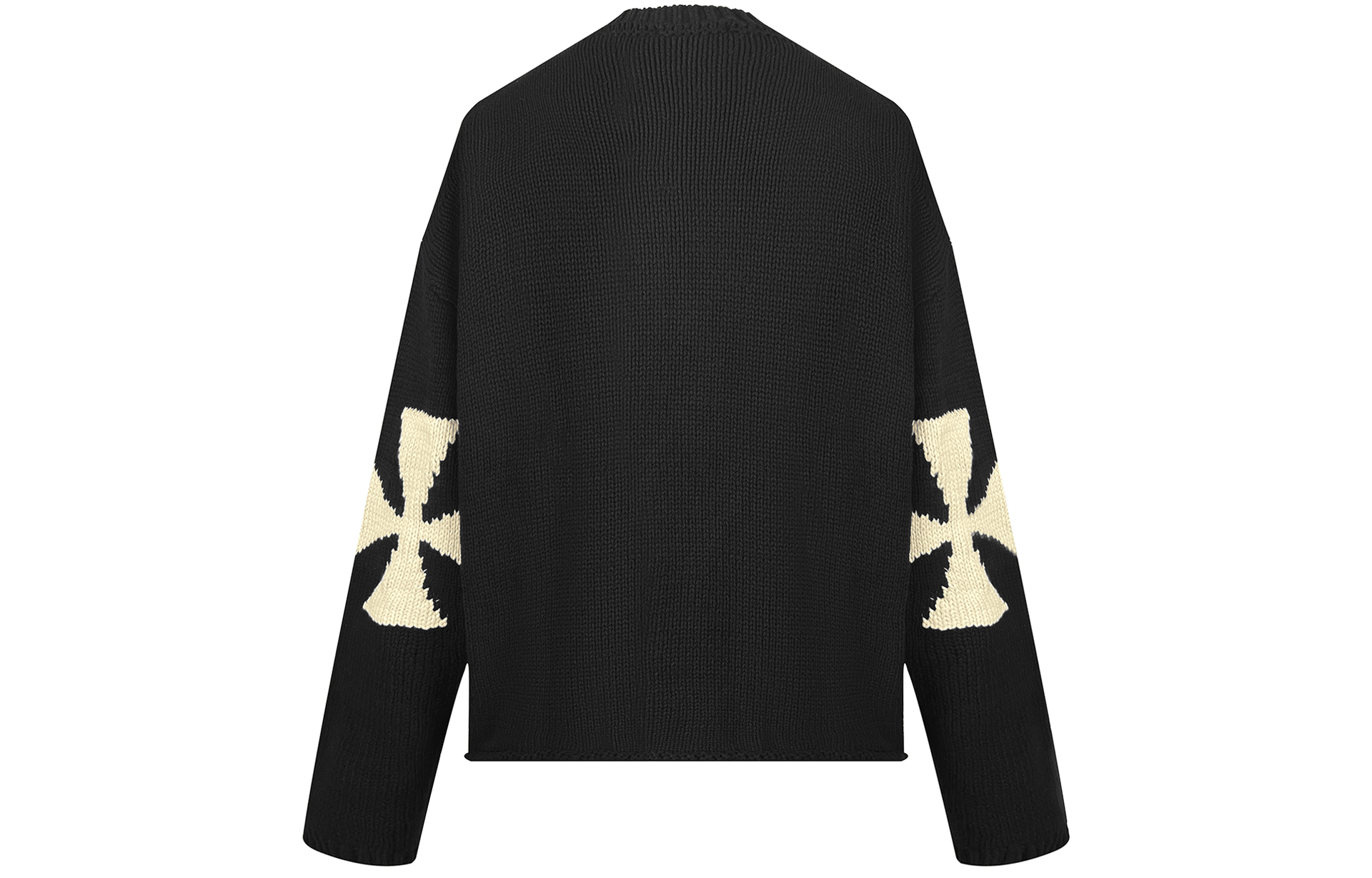 Askyurself Cross Hem Knit Sweater Black
