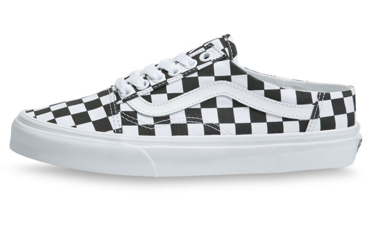 Vans Old Skool Mule White Black Checkerboard