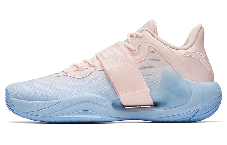 安踏 Anta LA Nitrogen Technology Low Basketball Shoes Pink Blue