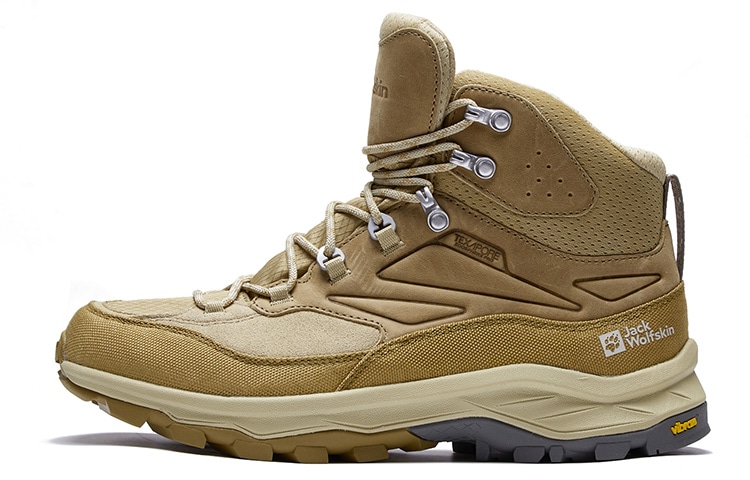 狼爪/Jack Wolfskin Jack Wolfskin Hiking Boots High Top Waterproof Breathable Gray Yellow