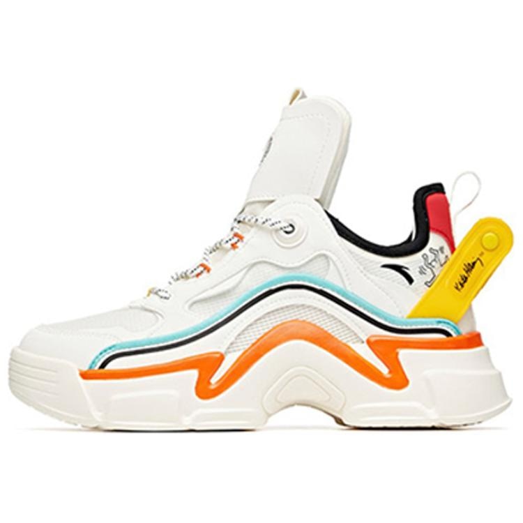 安踏 Keith Haring x Anta High-Top Sneakers White Green Orange