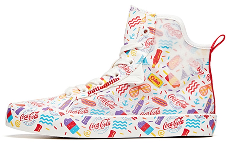 安踏 Anta x Coca-Cola High Top Canvas White Red