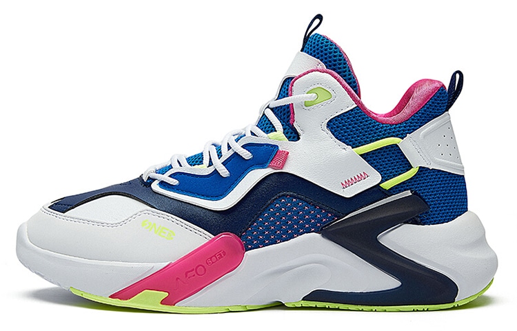 361° High-Top Basketball Shoes White Blue