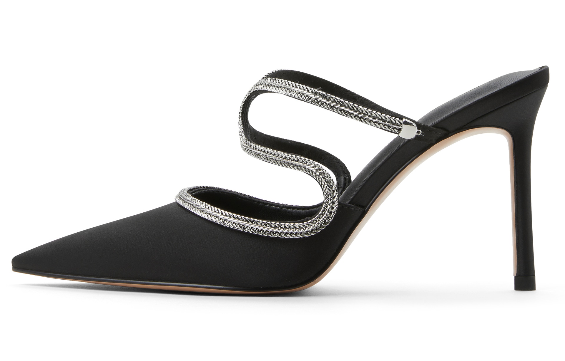 CHARLES&KEITH CHARLESKEITH ck PU 9.1cm BLACK TEXTUREDSilverGold