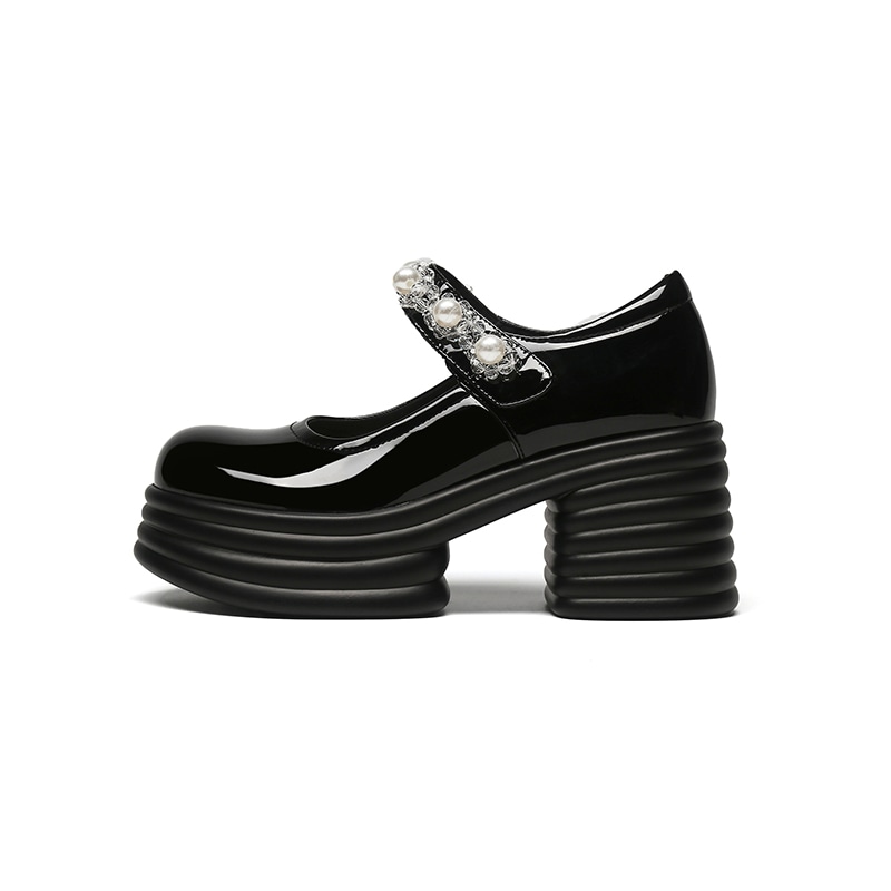 达芙妮 DAPHNE DAPHNE Mary Jane 8cm Thick Heel