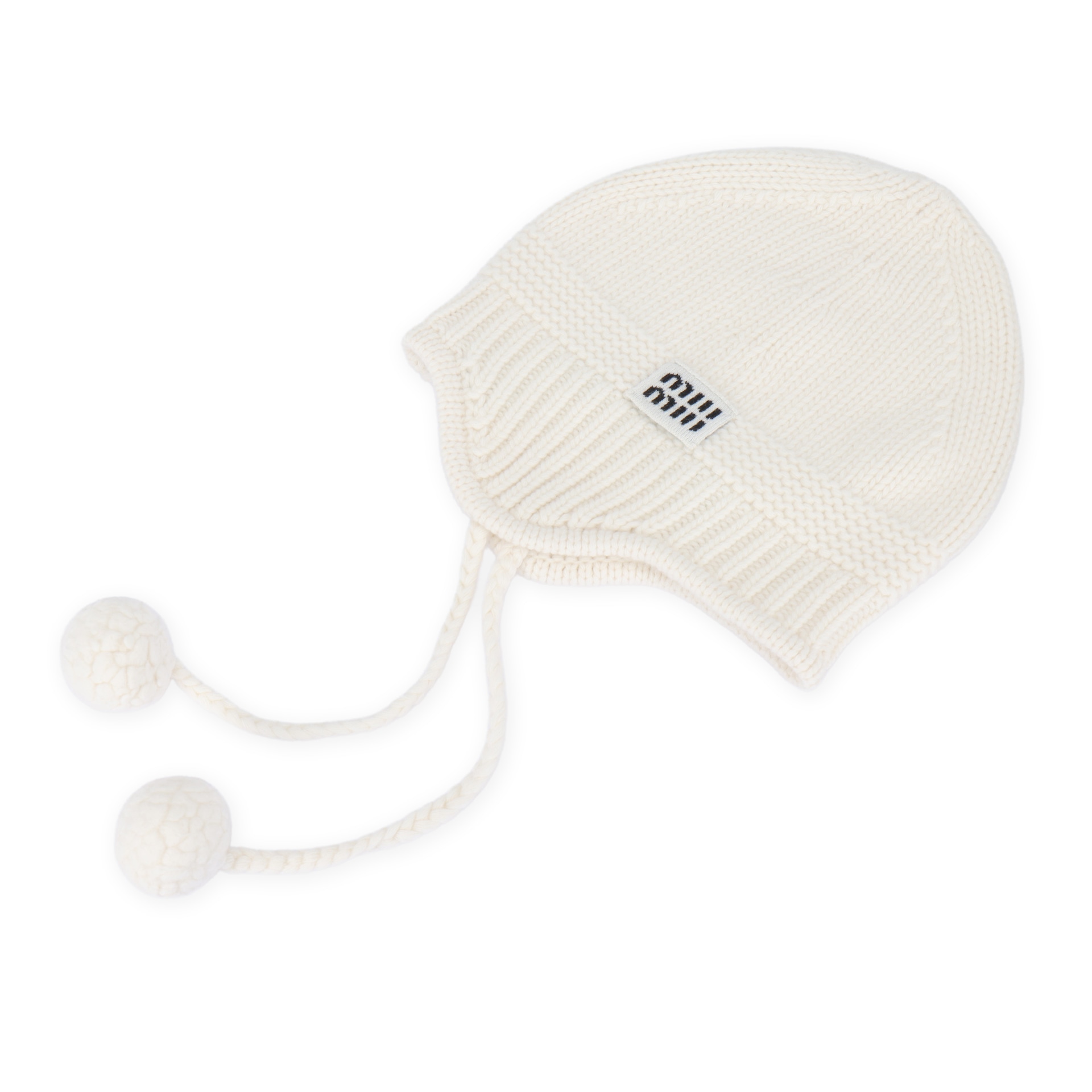 Miu Miu Wool Knit Beanie White