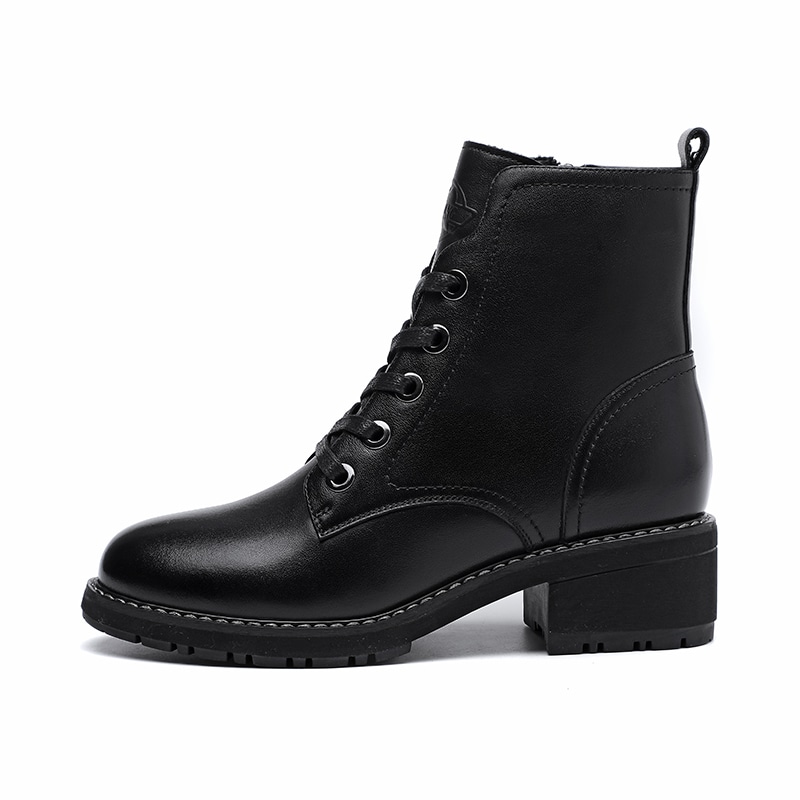 奥康/AOKANG AOKANG Retro Short Boots Black