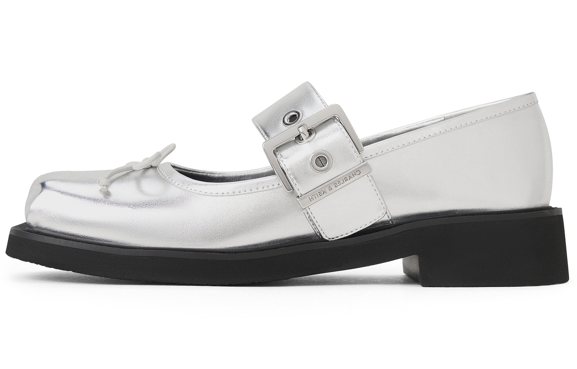 CHARLES&KEITH Mary Jane Silver/Black