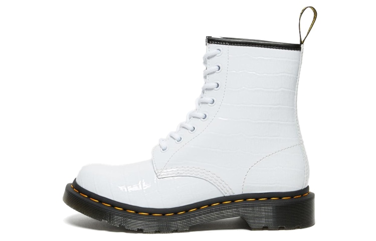 DR.MARTENS Dr. Martens 1460 Croc Embossed Patent White