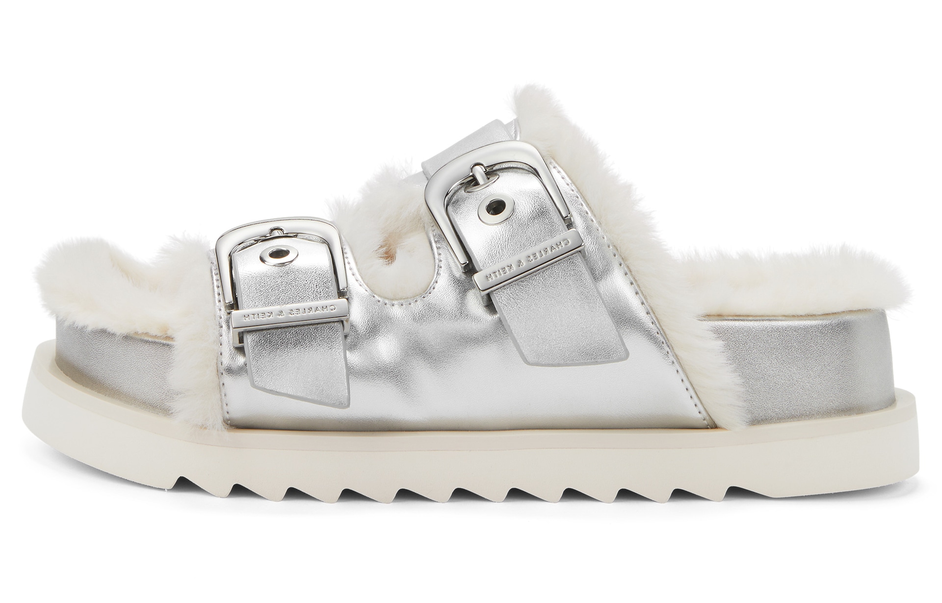 CHARLES&KEITH CHARLESKEITH ck EVA 3.5cm BrownSilverBeige